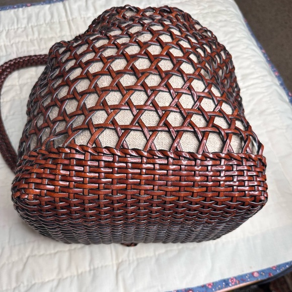 Vintage Talbots Woven Leather Bucket Bag - Picture 5 of 15